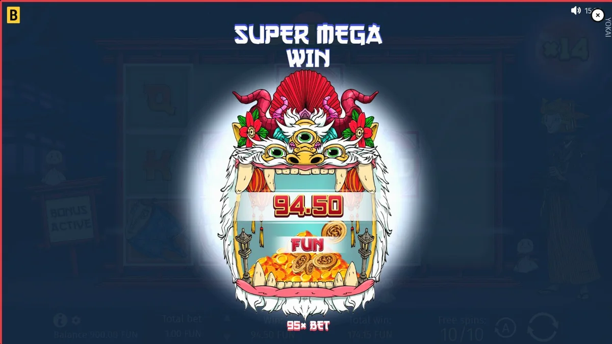 Visual artistik dari slot Yokai dengan elemen mitologi Jepang dan seni jalanan